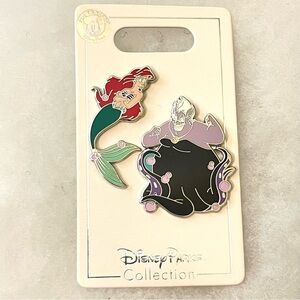Disney Parks Collection The Little Mermaid Ariel and Ursula Pin Set